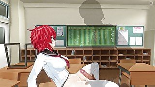 3D hentai fucked a college girl on the table