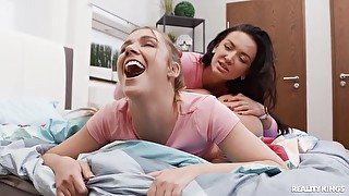 Alluring Lezzies Surprising Anal Porn Clip