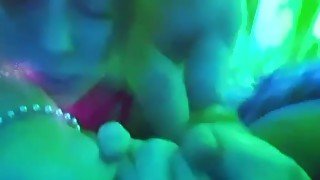 Psychedelic rave girl deep creampie