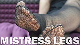 Mistress soles close ups in black tights