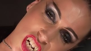 Vampire hotties get crazy and fuck in a smoky nightclub