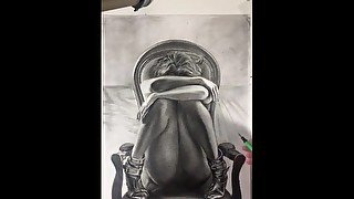 OMG i can't believe this video Pencil drawing of a sitting girl