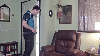 MILF Fucks Amazon Delivery Man SQUIRTS On His Vest!