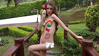 Bodypaint college girl