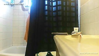 peeping blonde amateur change undies in bathroom.9