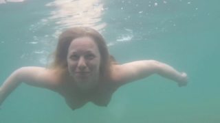 Beautiful wife swimming nude on Ada Bojana FKK resort