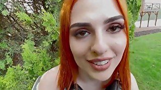 Redheaded girl looks playful as fuck and gets fucked silly