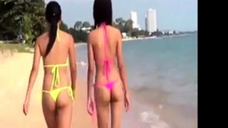 Sexy  Young Thai girls in thong bikini