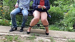 OMG! Lustful female business lady does it in public