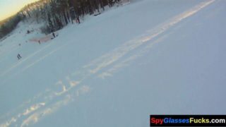 Amateur blonde gets fucked after skiing