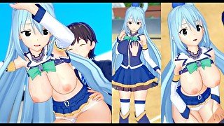 【エロゲーコイカツ！】この素晴らしい世界に祝福を！ アクア 3DCG巨乳アニメ動画(ウィズ)[Hentai Game Koikatsu! KonoSuba Aqua(Anime 3DCG Video)