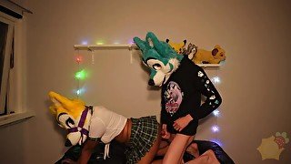 ♀️♂️ FURRY COUPLE HAVING SOME FUN - 🍓 Berry pounding his pup hard till he cums ❤️❤️