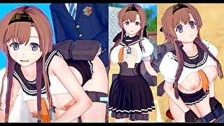 【エロゲーコイカツ！】艦これ 照月3DCG巨乳アニメ動画(艦隊これくしょん)[Hentai Game Koikatsu! Teruzuki(Anime 3DCG Video)]