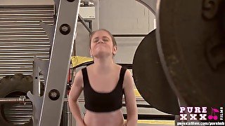 PURE XXX FILMS Lucie gives all shes got at gym