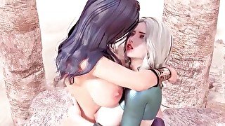 Futa Supergirl banging wonderwoman's 3D ass!! part 2