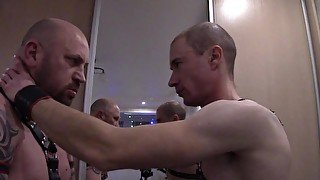 INCREDIBLE! 2 bald dominants hit each other in the face,spit at each other and kiss- completely paid