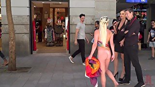 Tina Kay and Sienna Day tied up and fucked in public. HD video