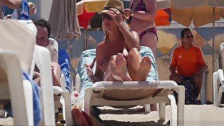 Fucking Amazing Blonde with Perfect Tits Filmed on Topless Beach by