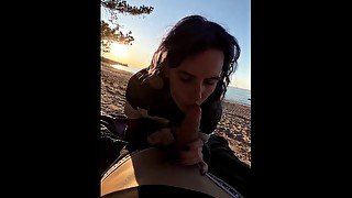 Blowjob on the beach and quick sex in a tent - Darcy Dark