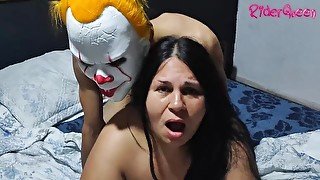 Consensual painful halloween hard sex with BBW stepmom