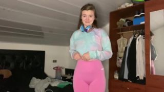 POV Stepsis pees her pants for you! Pee desperation 