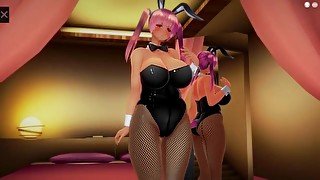 [3D HENTAI]　バニーコスプレ彼女とSEX