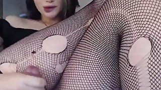 Kinky Hot TGirl Jerking Off on Webcam Part 1