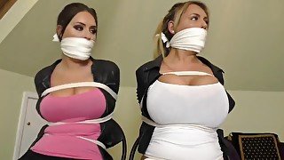 Busties trapped in house BDSM bondage tied up