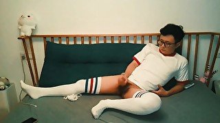 Boys in white socks show themselves to the camera