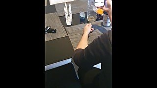 Sexy Step Mom Gets An Intimate Morning Fuck Topped With A Nice Creampie Finish in the restaurant