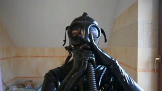 Gas mask breathing