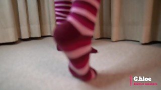 ChloeSocks - Teen student girl in pink socks stinky foot domination worship