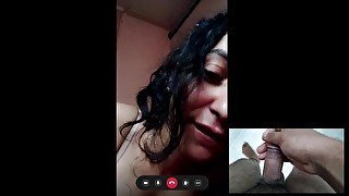 Hot Stepsister want to see my big cock on video call, then i cum out in bathroom (piss) clear Audio