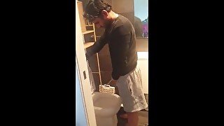 Dominant Black BBC Alpha Indian Desi Prince Charming looking Bad Boy Pissing In a Non Human Toilet!