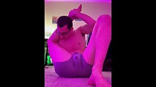 hot guy pees his pants stretching omorashi desperation accident