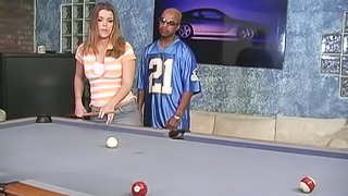 Katie Thomas Gets Interracial Hardcore Sex On The Pool Table