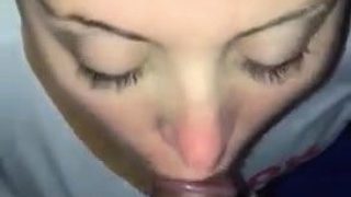 POV video featuring a babe who really loves sucking dick