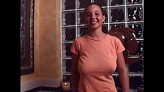 Big tits college girl bouncing wet t