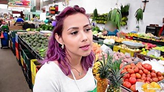 world produce technician raising cocks and health code violations while not wearing a hairnet nor latex gloves. upscaled for csi investigations 4k video - veronica orozco