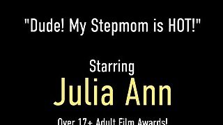 Step-mommy Julia Ann Throats Her Step Son's Big Cock Until He Cums