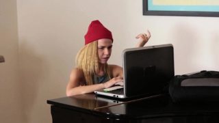 Petite teen takes black