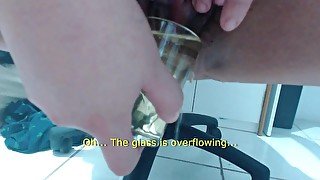 Stepmommy Pisses In a Small Glass Then Drinks Her Own Pee For The First Time!