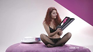 Solo redhead model Dana Santo loves testing new sex toys. HD