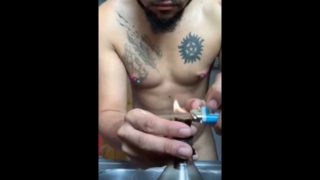 Naked bong hit