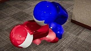 Blue And Red Characters Among Us Fuck Each Other With Futanari Dicks