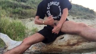 He wanks in the dunes