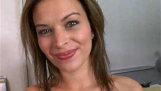 Nasty chick with tattoo Bailey Brooks gives deepthroat blowjob