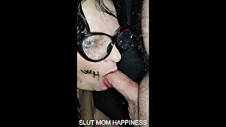 Piss-with big tits and a tit tag swallows cock