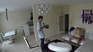 Amateur couple is fucking while their friend is filming