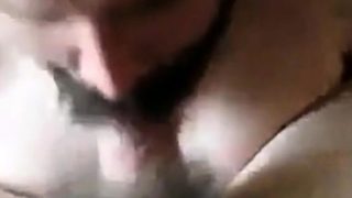 Bearded daddy sucks big hairy cock